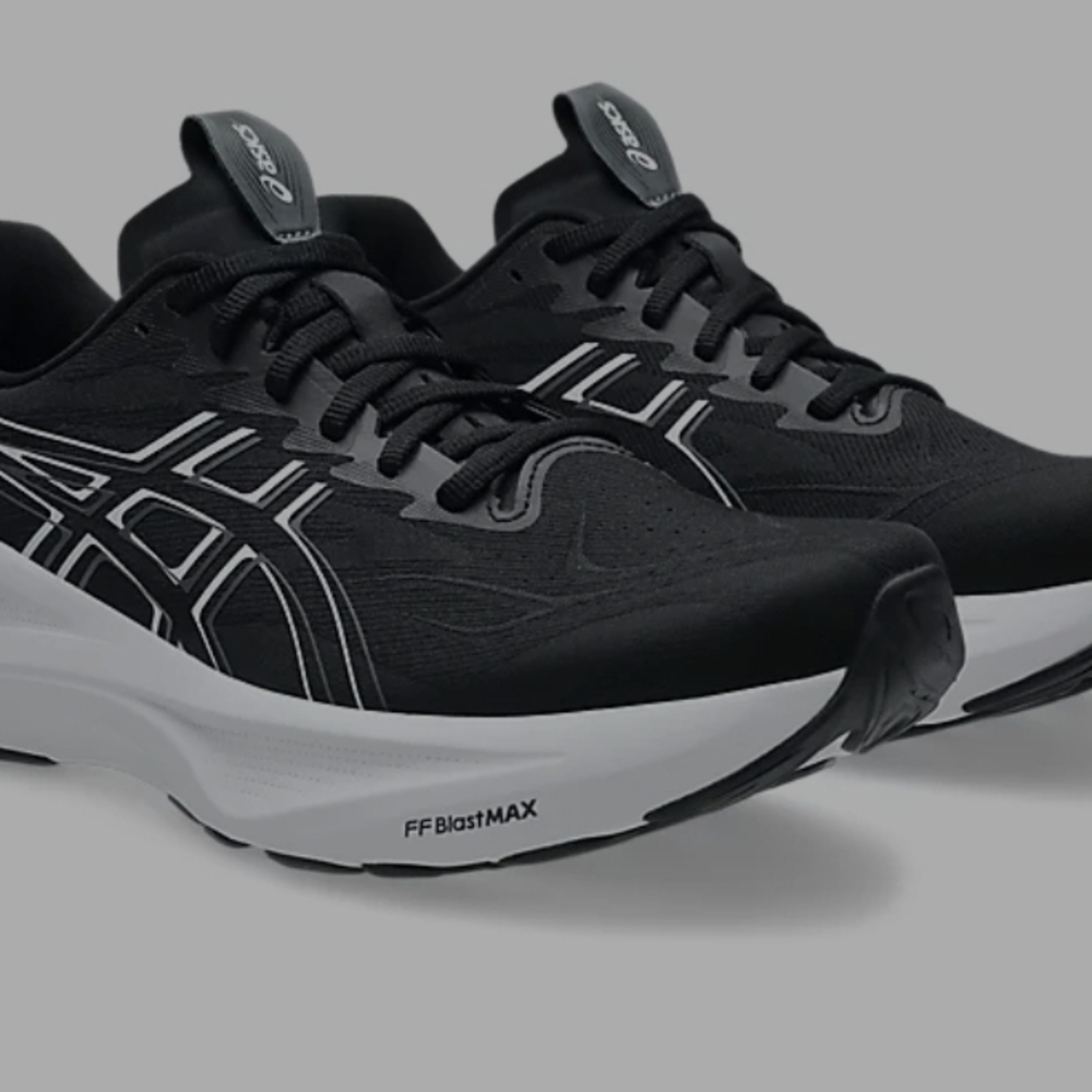 Asics Black and White Athletic Shoes